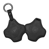 Jinhon For Dongfeng Leather Key Fob Cover Fit for Dongfeng Eπ Eπ007 Eπ008 eπ008 Max DSFK 008 NAMMI 06 2024 2025 2026 Keychain Key Holder Automative Decoration Accessories 4 Button A Black