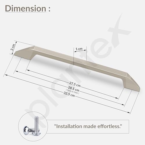 Image of Plantex Cabinet Handle /Kitchen Cabinet Door Handle /Wardrobe /288 mm Cupboard Handle /Door Pull-Push Handle for Home /Office - Pack of 2 (Satin)