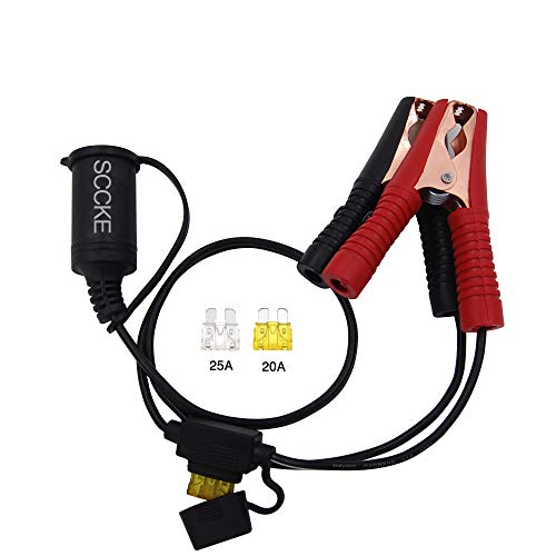 SCCKE 1.6FT/0.5m 14AWG 20A 12V 24V Female Car Cigarette Lighter Socket to Battery