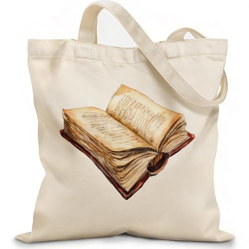 Zongbi Available Premium Canvas Reusable Tote Vintage Book Design Literary