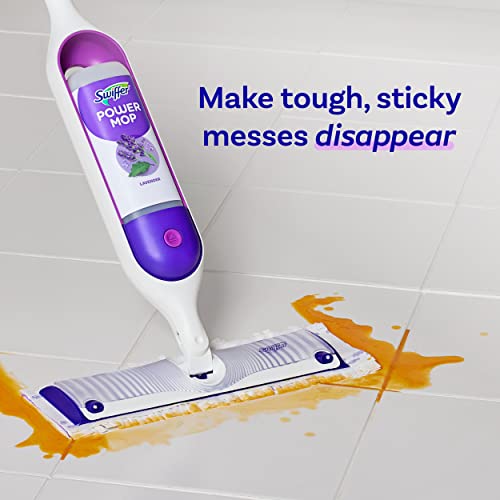 swiffer power mop refill solution floor cleaner for mopping tile vinyl laminate wood in home bathroom kitchen all purpose multi-surface solution for floor cleaning lavender scent 506oz