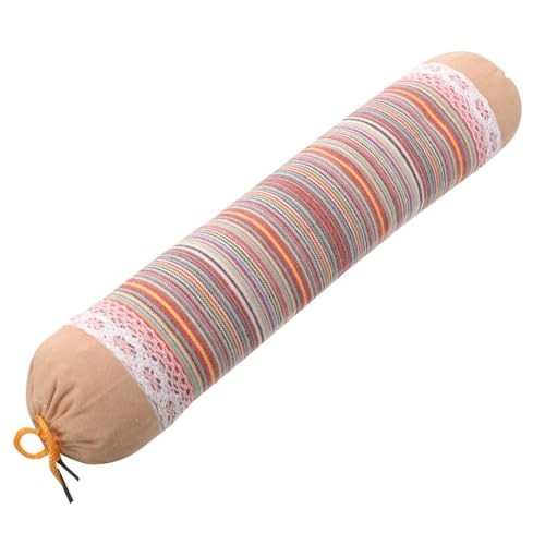 MOTHNUR Almohada Cervical Redonda de Algodón Grueso, Relleno Ergonómico Artemisa, Color Café, Soporte para Cuello y Cervicales, Adecuado para Oficina, Coche y Viaje