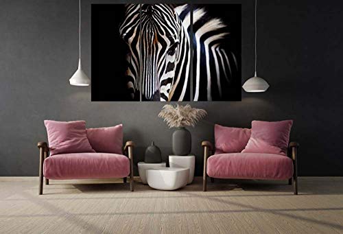 DDSDA Zèbre Tableau Multi Panneau - 3 Parties -XXL Tableau imprimé sur Toile, Tableau Decoration Murale Image Artistique Photographie