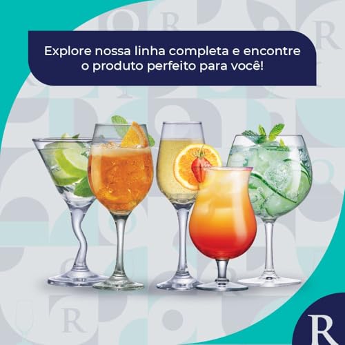Ruvolo Taça de Martini, Taça de Vidro,Taça para Drinks e Martini 225ml