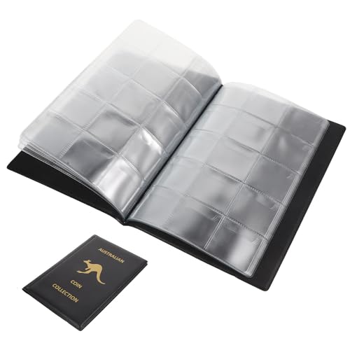 CIYODO Münzsammler Buch mit 150 Fächern Robustes PVC Pu Münzalbum Tragbarer Münzhalter für Euro Münzen Medaillen Wertmarken Sammler Aufbewahrung