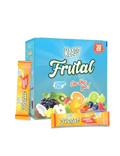 Klass Frutal | Mango Peach Sugar Free Drink Mix | 30 Sticks