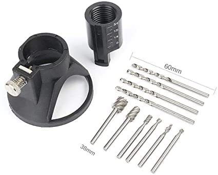 TOP-VIGOR Rotary Multi Tool Cutting Guide Router Attachment Kit, HSS Router Drill Bit Set Router Accessories for Quick Work - Image 3