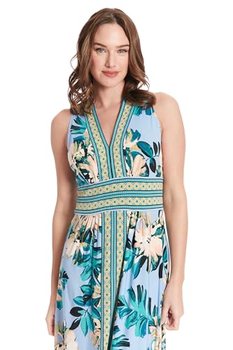 Image of London Times Women's Sleeveless V-Neck Maxi Dress for Women | Casual Dresses for Women