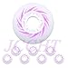 JCCHT Light Up Roller Skate Wheels Indoor/Outdoor 8 Pack 72mm 76mm 80mm Inline Skate Replacement Wheels with LED Flashing Light,Purple,76mm