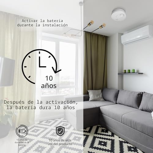 Miniatura 6 de Elro Fs1510 Fs1510-Detectores De Humo Con Magnético Adhesivas Kit-Din En14604-10 Años Sensor-Y Garantía De Batería-Color, Blanco