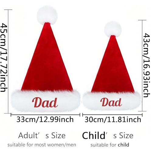 plversi 1Pc Personalised Christmas Santa Hat for Adults, Unisex Velvet Comfort Christmas Hats Extra Thicken Classic Fur for New Year Festive Holiday Party Supplies