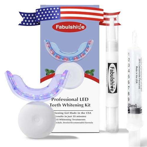 Fabulshine American Teeth Whitening Kit, Teeth Whitening Gel, Pen, Whitening Trays with LED, 25...
