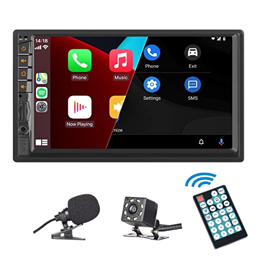 Manos Libres Para Coche LXKLSZ Radio de Coche de Doble DIN Compatible con Carplay/Android Auto con Pantalla táctil de 7 Pulgadas Bluetooth/Mirror...