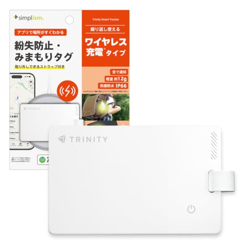 Simplism �݊��i �����h�~/�݂܂���J�[�h �[�d�^�C�v �X�g���b�v�t�� AppleFindMy/AndroidFindHub�p TR-STFMCRC-WT (�z���C�g)