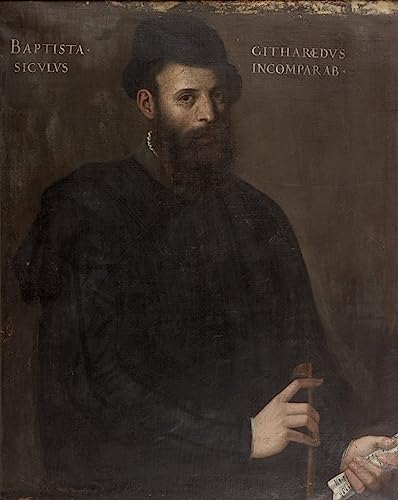 Cuadro en lienzo de El Músico de Battista Moroni para decoración de dormitorio en 60x90cm