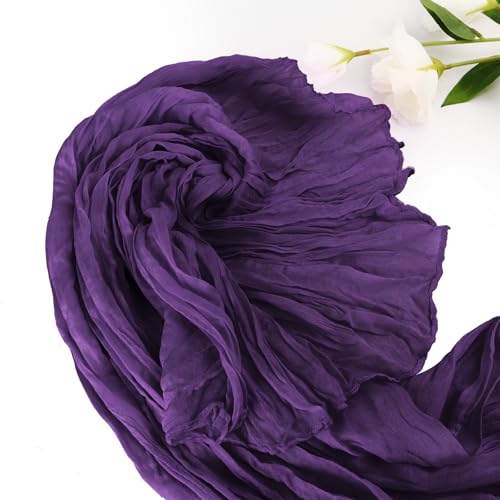 Cheesecloth Table Runner Dark Purple 10FT Gauze Rustic Cheese Cloth Dining Table Decor Runners for Easter Party Birthday Bridal Wedding Decorations 1Pack 35x120 Inches by Enyeopd - Image 2
