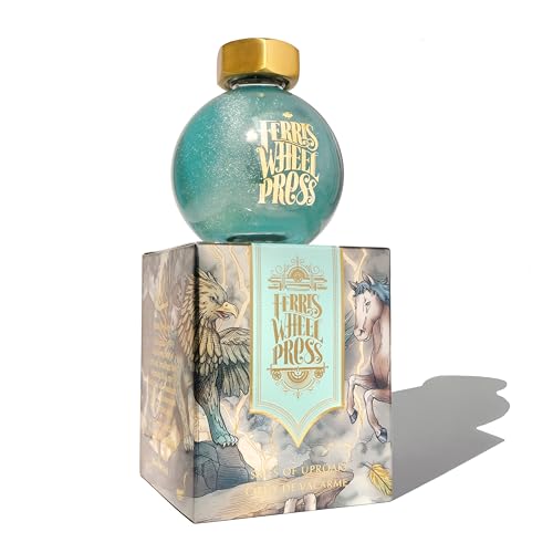 Ferris Wheel Press Ink, FerriTales Collection, Bestiary Series, Skies of Uproar, Sky Blue with Champagne Shimmer, 85ml Fountain Pen Ink Bottle