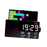 Yardenfun Lautsprecher Wecker mit Kabellose Musik und Alarmfunktion für Schlafzimmer USB und Aux In Integrierte Batterie für Vielseitige Nutzung und Stimmungsvolle Lichtanimation