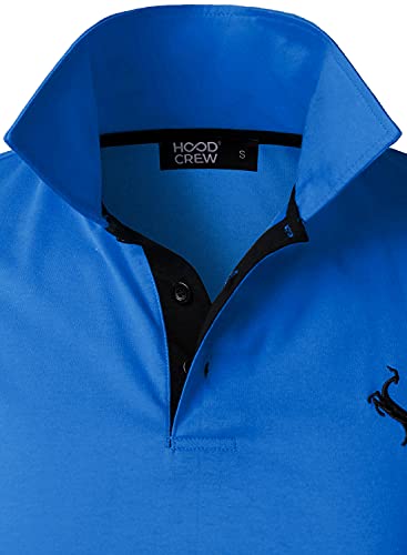Hood Crew Men’s Classic Polo Shirt Short Sleeve Shirts Lightweight Casual Tops Blue S #TOP3