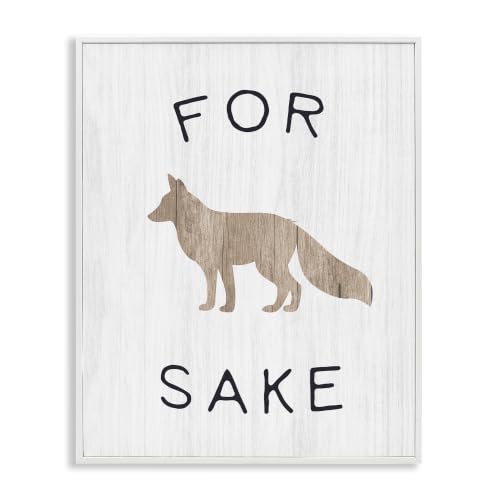 For Fox Sake Rustic Woodland Humor, 11 x 14 Inch Framed Giclée Print