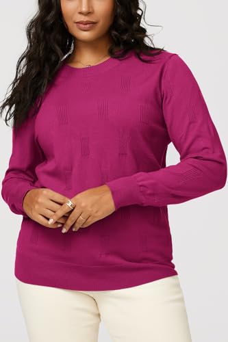 Image of Arach&Cloz Women's Soft Knit Sweater Fall Dressy Casual Pullover Tops