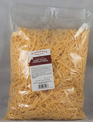 Bongards Sharp Yellow Cheddar Feather Shredded Cheese, 5 Pound --