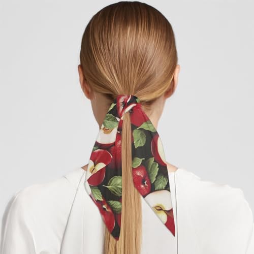 Square Head Scarf Apples Bandana Silk Feel Like Hair Wrap Shawl Lightweight Scarves Fashion Accessories for Women Girls2