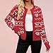 Valentines Sweaterfor Women,Heart Cardigan for Women Valentines Tops Cute Heart Sweater Valentines Day Outfit Plus Size Apparel Fashion Love Clothes 02 Red Small
