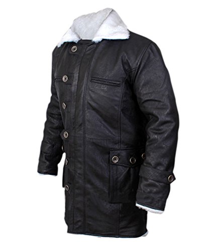 F&H Men's Bane Genuine Stonewash Leather Shearling Coat 2Xl Black #TOP6