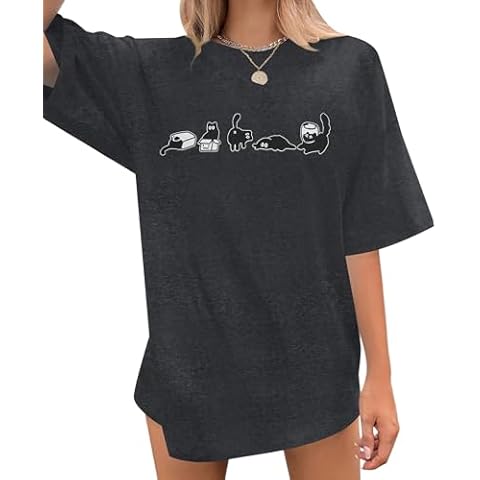 Dark Grey Cat Mom T-Shirt by EGELEXY Cover