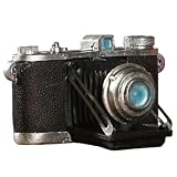 Vintage Camera Prop with Hand-Painted Retro Finish for Home Decor, Costume Photography, and Desktop Display