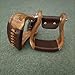 Craft Colt Curved Wooden Horse Saddle Leather Cover Stirrups, Western Angled Stirrups (Size: 3.0