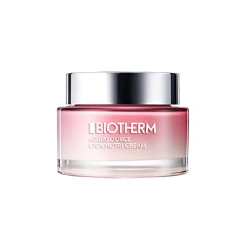 Biotherm Aquasource Cica Nutri Cream, Daily Rich Face Moisturizer for Dry Skin with Biotech Plankton and Centella Asiatica for Soothed, Softer and Luminous Hydrated Skin, Large Size 2.54 Fl. Oz.