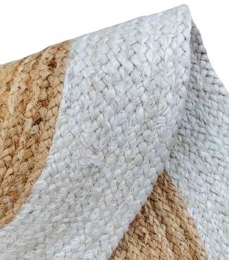 Tappeto reversibile in iuta, 2,8 x 2,7 m, bianco e beige