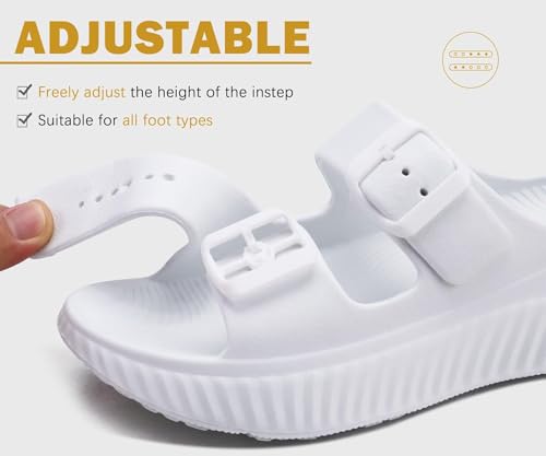 Image of KuaiLu Womens Recovery Sandals With Comfortable Plantar Fasciitis Arch Support, Orthotic Adjustable Thick Cushion Sport Slides Reduces Stress on Feet, Joints & Back Post-Exercise