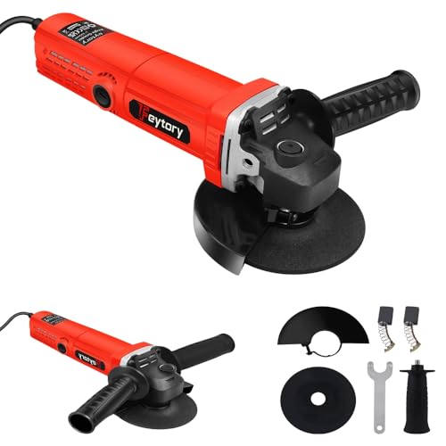 Image of 2000W Corded Electric Angle Grinder 115mm Disc 4 Inch Grinding Tool 12000 RPM with Auxiliary Handle, Wrench and Wheel Disc for Metal,Tile, Cutting, Grinding, Polishing