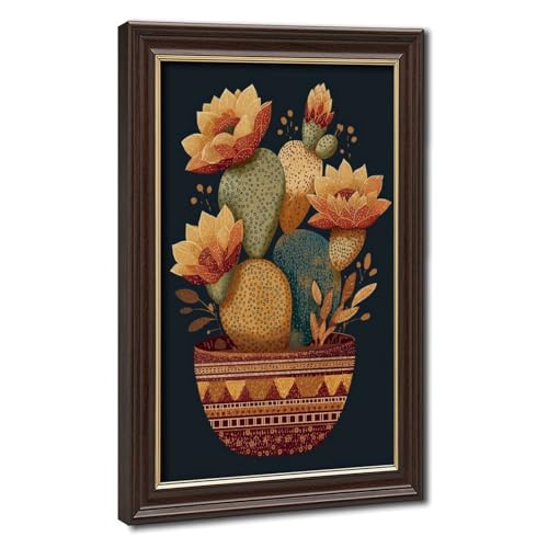 Impression sur toile de style bohémien foncé cactus 61x91,4 cm