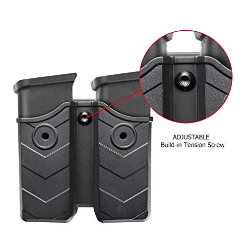 efluky Magazin Holster Magazintasche Pistole Passt für Walther P99/Sig Sauer p226/Glock 17 19/CZ p-09/Beretta/H&K/Browning/Ruger/Steyr/S&W/Taurus, Belt 60°