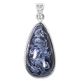 新宿銀の蔵 ブルー ピーターサイト 5A グレード シルバー 925 ペンダントトップ 雫 天然石 パワーストーン ブルータイガーアイ ペンダント