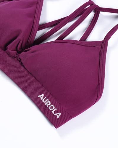 Image of AUROLA Mercury Workout Sports Bras Women Athletic Removable Padded Backless Strapy Minimal Crop Top