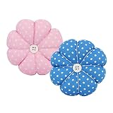 2PCS Polka Dot Pumpkin Wrist Pin Cushion Pincushion Wearable Needle Pincushions with Adjustable Elas
