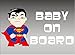 SUPERMAN Baby on Board, decal, vinyl, sticker, graphic