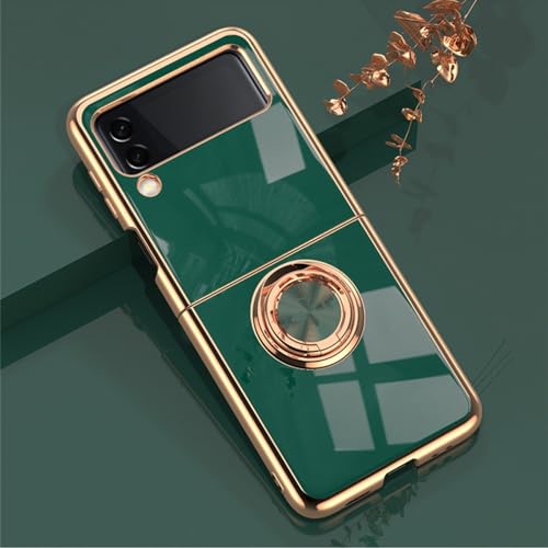 Coque Samsung Z Flip 5 antichoc verte évitant les chutes avec son anneau de maintien