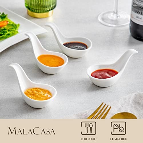 MALACASA, Series Ramekin, 12-Piece 3.75" (9.5*6*5.5cm) Ramekins Ivory White Porcelain China Ceramic Cream White Dishes(Set of 12)