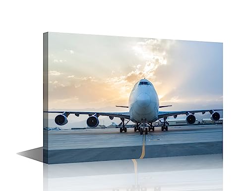 Tableau Boeing 747-8 coucher du soleil cadeau idéal passionné avion
