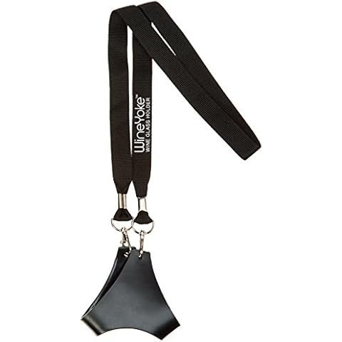 Wine Glass Holder Yoke Necklace with Adjustable Support Strap (Assorted Colors) Cover