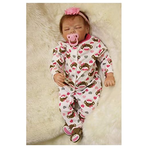 NPKDOLL Sleeping Realistic Reborn Baby Dolls Girl Cute Soft Vinyl Silicone Dolls Weighted Baby Reborn Dolls Handmade Newborn Baby Dolls with Clothes