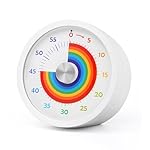 Visual Timer, Kitchen Timer Rainbow Disk 60 Minute Countdown Timer for Kids and Adults, Silent Time Management Tool(Rainbow)