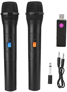 VHF Universal Wireless Microphone, USB Receive Dynamic Handheld Mic, 50m Range, VHF Cordless Microphone System For Karaoke, Live Performances, Meetings, Parties(V16U)