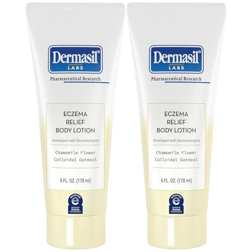 Dermasil Eczema Relief Body Lotion, 2-Pack – Non-Greasy, Fast-Absorbing, Fragrance-Free Formula with Colloidal Oatmeal and Chamomile, Cruelty-Free, 6 Oz Ea